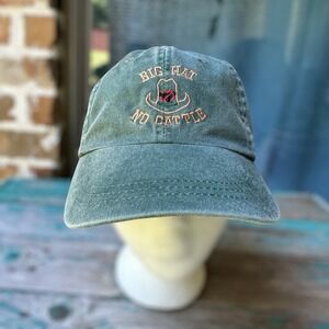 VTG Big Hat No Cattle Baseball Cap Green Rock Creek Montana Adjustable Humor